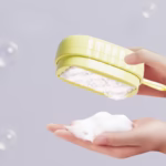 Perie de Spalat Haine, Flippy, cu Dispenser pentru Detergent, 4 Perii de Curatare, din ABS + PS, Galben - imagine 5
