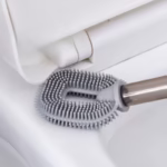Perie de Toaleta, Flippy, cu Recipient pentru Detergent, din Plastic+TPR, Montare fara Perforare, 40 x 9 cm, Alb - imagine 4