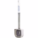 Perie de Toaleta, Flippy, cu Recipient pentru Detergent, din Plastic+TPR, Montare fara Perforare, 40 x 9 cm, Alb