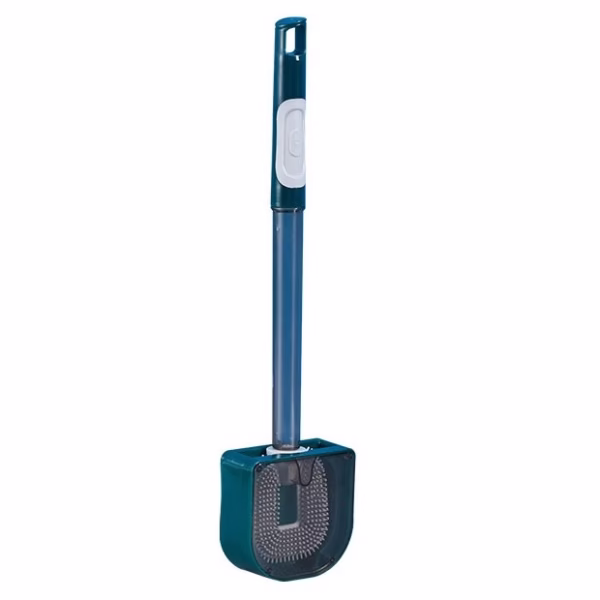 Perie de Toaleta, Flippy, cu Recipient pentru Detergent, din Plastic+TPR, Montare fara Perforare, 40 x 9 cm, Verde - imagine 1