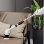 Perie Electrica de Curatare, Flippy, pentru Gresie, Baie, Bucatarie, 25x20x9.5 cm, cu 6 Capete, Maner Extensibil Detasabil 84-127cm, Incarcare USB-Type C, Rotire 360 de Grade, 3000 mAh, Culoare: Alb - imagine 9