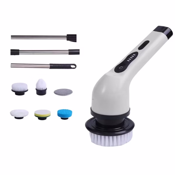 perie-electrica-de-curatare-flippy-pentru-gresie-baie-bucatarie-25x20x9-5-cm-cu-6-capete-maner-exten-main-6797a34af3aaa Perie Electrica de Curatare, Flippy, pentru Gresie, Baie, Bucatarie, 25x20x9.5 cm, cu 6 Capete, Maner Extensibil Detasabil 84-127cm, Incarcare USB-Type C, Rotire 360 de Grade, 3000 mAh, Culoare: Alb - imagine 1