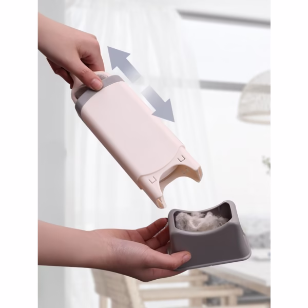 Perie Electrostatica, Flippy, Pentru Curatarea Parului de pe Haine si Tapiterii, 2 Fete, Autocuratare, 33 x 7.5 cm, Gri - imagine 6