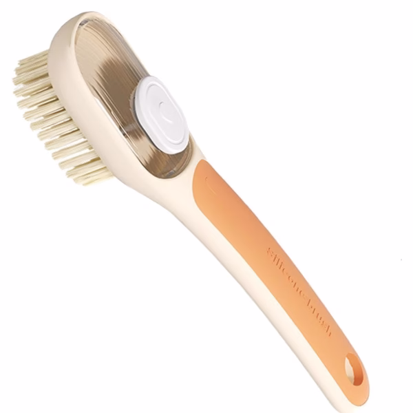 perie-multifunctionala-2-in-1-flippy-perie-densa-perie-din-piele-de-caprioara-cu-recipient-lichid-ma-67bd67ddaee8f Perie Multifunctionala 2 in 1, Flippy, Perie Densa/Perie din Piele de Caprioara, cu Recipient Lichid, Maner Lung, 20.1x 4.3 x 5 cm, Portocaliu - imagine 1