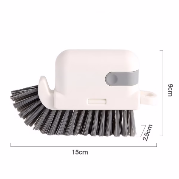 Perie Multifunctionala 3 in 1 de Curatare, Flippy, pentru Bucatarie, Vesela, Geamuri, Cap Detasabil, 9x15x2.5 cm, Gri - imagine 2
