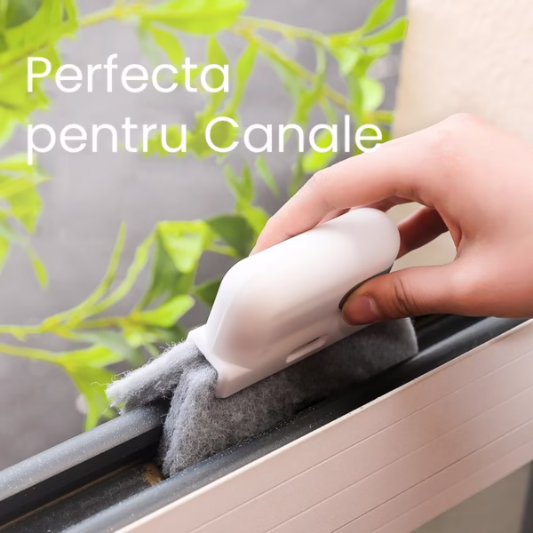 Perii de Curatat 2 in 1, Flippy, Perii pentru Canalele din Ferestre si Usi, Perii pentru Colturi Moarte, pentru Geamuri, locuri greu de accesat, Alb - imagine 2