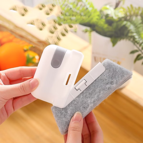 Perii de Curatat 2 in 1, Flippy, Perii pentru Canalele din Ferestre si Usi, Perii pentru Colturi Moarte, pentru Geamuri, locuri greu de accesat, Alb - imagine 3