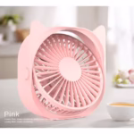 Mini ventilator pentru birou cu usb, Flippy, rotire 360 grade, 3 viteze, 13.5 x 12,8 cm, Roz - imagine 3