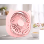 Mini ventilator pentru birou cu usb, Flippy, rotire 360 grade, 3 viteze, 13.5 x 12,8 cm, Roz - imagine 4