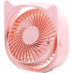 Mini ventilator pentru birou cu usb, Flippy, rotire 360 grade, 3 viteze, 13.5 x 12,8 cm, Roz - imagine 5