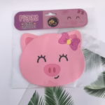 Suport pentru Pahar, Flippy, Model Urs Purcelus, din PVC, 15.5x15.5 cm, Rezistent la Caldura, Roz - imagine 4