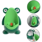 Pisoar pentru Baieti, Flippy, 0-8 Ani, in Forma de Broasca, Perie Inclusa, Montare pe Perete, Carlig Autoadeziv Inclus, 29 x 22.5 cm, Verde - imagine 3