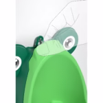 Pisoar pentru Baieti, Flippy, 0-8 Ani, in Forma de Broasca, Perie Inclusa, Montare pe Perete, Carlig Autoadeziv Inclus, 29 x 22.5 cm, Verde - imagine 7