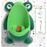 Pisoar pentru Baieti, Flippy, 0-8 Ani, in Forma de Broasca, Perie Inclusa, Montare pe Perete, Carlig Autoadeziv Inclus, 29 x 22.5 cm, Verde - imagine 8