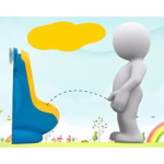 Pisoar pentru Baieti, Flippy, 0-8 Ani, in Forma de Broasca, Perie Inclusa, Montare pe Perete, Carlig Autoadeziv Inclus, 29 x 22.5 cm, Albastru - imagine 4
