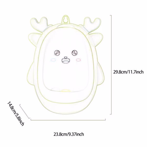 Pisoar pentru Baieti, Flippy, 0-8 Ani, in Forma de Cerb, Perie Inclusa, Montare pe Perete, Carlig Autoadeziv Inclus, 29.8 x 23.8 cm, Albastru - imagine 5