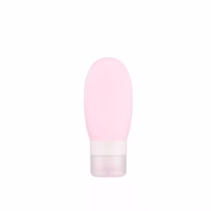 Recipient Portabil din Silicon Elegant de Voiaj, Sticla de Calatorie, Flippy, Potrivita pentru Lotiune, Sampon si Alte Lichide, Anti-scurgere, cu Posibilitate de Reumplere, Capacitate 90mL, 14cm, Roz