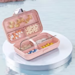 Cutie Medicamente, Flippy, Roz, 7 Compartimente, Portabila si Compacta, 11x7.2x3.5 cm, Ideala pentru Uzul Cotidian - imagine 3
