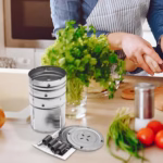 Presa din inox Flippy, pentru preparat sunca presata, cu capac, dimensiune reglabila in 3 trepte, 15 x 15 x 18 cm, argintiu - imagine 9