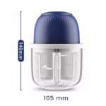 Tocator Electric pentru Bucatarie, Flippy, Model Presa Electrica pentru Legume Fructe Carne Umpluturi Sosuri, Otel Inoxidabil, 14 x 10.5 x 10.5 cm, 350 ml, Albastru Inchis - imagine 5