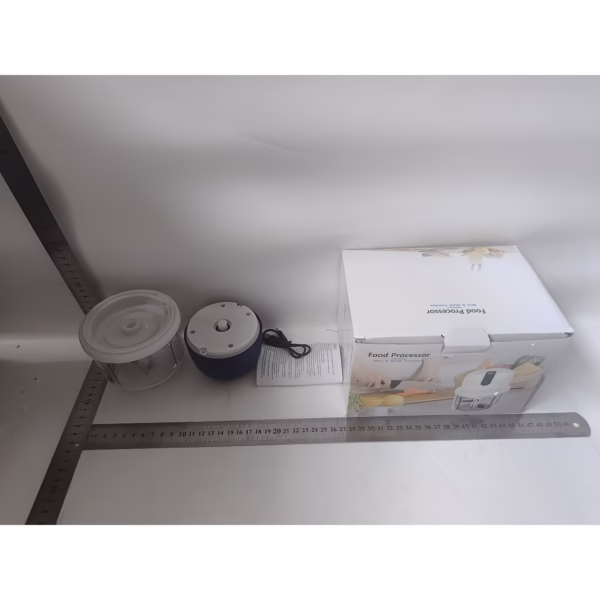 Tocator Electric pentru Bucatarie, Flippy, Model Presa Electrica pentru Legume Fructe Carne Umpluturi Sosuri, Otel Inoxidabil, 14 x 10.5 x 10.5 cm, 350 ml, Albastru Inchis - imagine 6