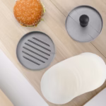 Presa manuala pentru burgeri Flippy, material ABS si aluminiu, forma si presa, usor de curatat si folosit, 11.7 x 8.5 cm, gri - imagine 7