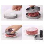 Presa manuala pentru burgeri Flippy, material ABS si aluminiu, forma si presa, usor de curatat si folosit, 11.7 x 8.5 cm, gri - imagine 8