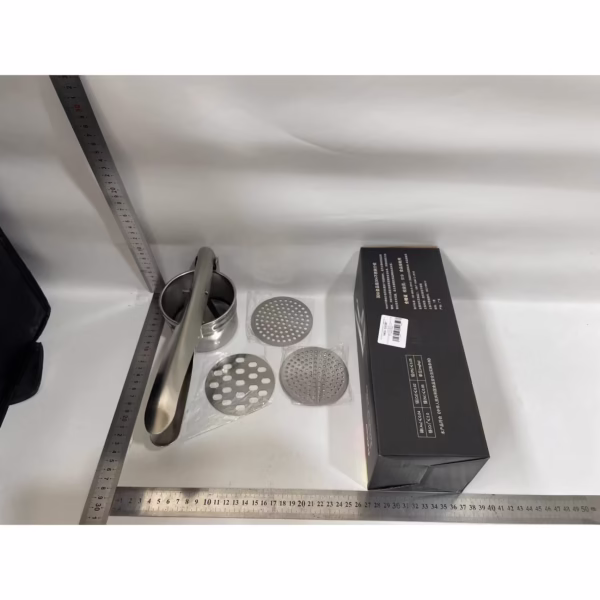 Presa Storcator pentru Fructe si Legume, Flippy, Zdrobitor Manual, Inox, 3 Discuri Interschimbabile, Usor de Stors si de Curatat, Ergonomic, 26.5 x 9.8 x 9.5 cm Argintiu - imagine 6