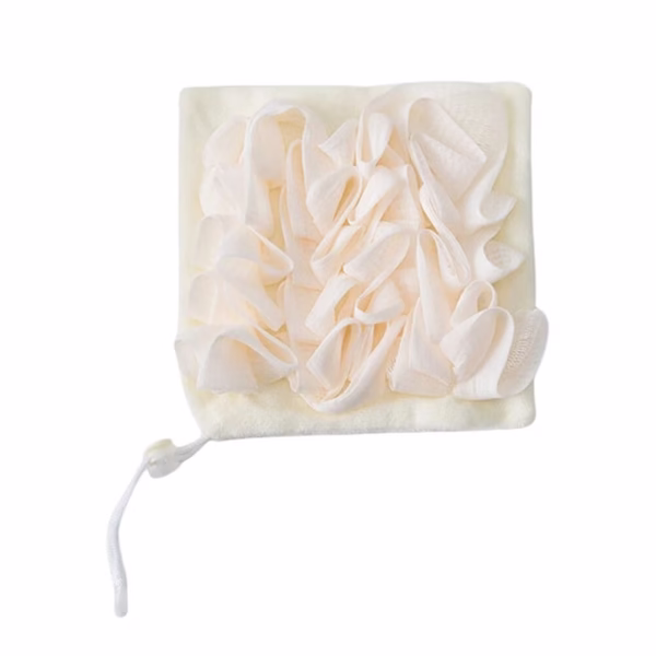 Prosop de Baie, Flippy, 2in1, cu Burete din Plasa, 17 x 17 cm, Bej - imagine 1