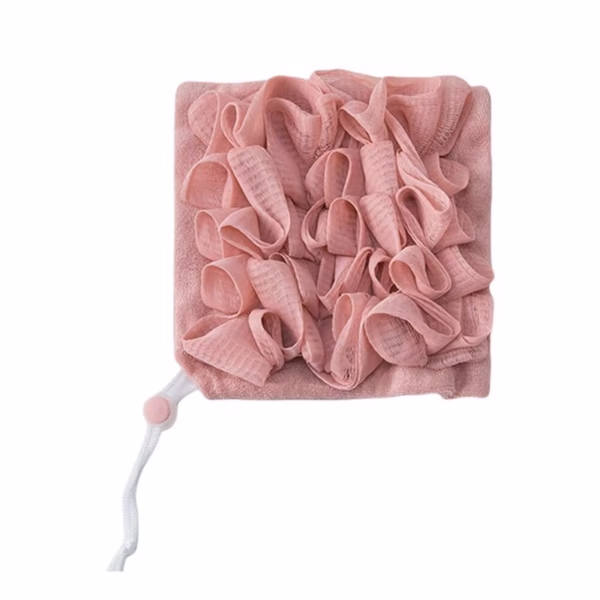 Prosop de Baie, Flippy, 2in1, cu Burete din Plasa, 17 x 17 cm, Roz - imagine 1