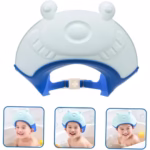 Viziera de Protectie Baie Pentru Copii, Fippy, Model Broasca, Dimensiune ajustabila, Durabil, Usor de curatat, Impotriva Samponului, pentru Ochi si Urechi, TPE+PP, 24x23 cm, Albastru - imagine 7