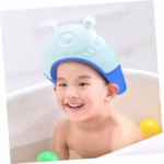 Viziera de Protectie Baie Pentru Copii, Fippy, Model Broasca, Dimensiune ajustabila, Durabil, Usor de curatat, Impotriva Samponului, pentru Ochi si Urechi, TPE+PP, 24x23 cm, Albastru - imagine 8