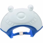 Viziera de Protectie Baie Pentru Copii, Fippy, Model Broasca, Dimensiune ajustabila, Durabil, Usor de curatat, Impotriva Samponului, pentru Ochi si Urechi, TPE+PP, 24x23 cm, Albastru