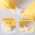 Viziera de Protectie Baie Pentru Copii, Fippy, Model Coroana, Dimensiune ajustabila, Durabil, Usor de curatat, Impotriva Samponului, pentru Ochi si Urechi, TPE+PP, Galbena - imagine 4