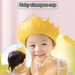 Viziera de Protectie Baie Pentru Copii, Fippy, Model Coroana, Dimensiune ajustabila, Durabil, Usor de curatat, Impotriva Samponului, pentru Ochi si Urechi, TPE+PP, Galbena - imagine 6