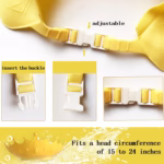 Viziera de Protectie Baie Pentru Copii, Fippy, Model Coroana, Dimensiune ajustabila, Durabil, Usor de curatat, Impotriva Samponului, pentru Ochi si Urechi, TPE+PP, Galbena - imagine 10