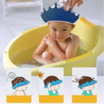 Viziera de Protectie Baie Pentru Copii, Fippy, Model Coroana, Dimensiune ajustabila, Durabil, Usor de curatat, Impotriva Samponului, pentru Ochi si Urechi, TPE+PP, 15x13 cm, Albastru Inchis - imagine 5