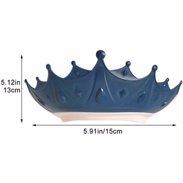 Viziera de Protectie Baie Pentru Copii, Fippy, Model Coroana, Dimensiune ajustabila, Durabil, Usor de curatat, Impotriva Samponului, pentru Ochi si Urechi, TPE+PP, 15x13 cm, Albastru Inchis - imagine 6