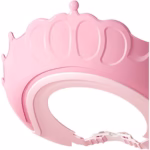 Viziera de Protectie Baie Pentru Copii, Fippy, Model Coronita, Dimensiune ajustabila, Durabil, Usor de curatat, Impotriva Samponului, pentru Ochi si Urechi, TPE+PP, 24x22 cm, Roz - imagine 2
