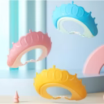 Viziera de Protectie Baie Pentru Copii, Fippy, Model Coronita, Dimensiune ajustabila, Durabil, Usor de curatat, Impotriva Samponului, pentru Ochi si Urechi, TPE+PP, 24x22 cm, Roz - imagine 3