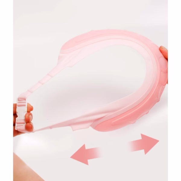 Viziera de Protectie Baie Pentru Copii, Fippy, Model Coronita, Dimensiune ajustabila, Durabil, Usor de curatat, Impotriva Samponului, pentru Ochi si Urechi, TPE+PP, 24x22 cm, Roz - imagine 5
