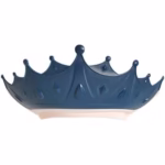 Viziera de Protectie Baie Pentru Copii, Fippy, Model Coroana, Dimensiune ajustabila, Durabil, Usor de curatat, Impotriva Samponului, pentru Ochi si Urechi, TPE+PP, 15x13 cm, Albastru Inchis