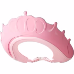Viziera de Protectie Baie Pentru Copii, Fippy, Model Coronita, Dimensiune ajustabila, Durabil, Usor de curatat, Impotriva Samponului, pentru Ochi si Urechi, TPE+PP, 24x22 cm, Roz