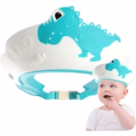 Viziera de Protectie Baie Pentru Copii, Fippy, Model Dinozaur, Dimensiune ajustabila, Durabil, Usor de curatat, Impotriva Samponului, pentru Ochi si Urechi, TPE+PP, 22x21 cm, Albastru - imagine 5