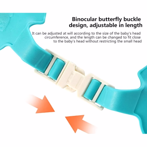 Viziera de Protectie Baie Pentru Copii, Fippy, Model Dinozaur, Dimensiune ajustabila, Durabil, Usor de curatat, Impotriva Samponului, pentru Ochi si Urechi, TPE+PP, 22x21 cm, Albastru - imagine 6