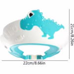 Viziera de Protectie Baie Pentru Copii, Fippy, Model Dinozaur, Dimensiune ajustabila, Durabil, Usor de curatat, Impotriva Samponului, pentru Ochi si Urechi, TPE+PP, 22x21 cm, Albastru - imagine 8