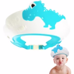Viziera de Protectie Baie Pentru Copii, Fippy, Model Dinozaur, Dimensiune ajustabila, Durabil, Usor de curatat, Impotriva Samponului, pentru Ochi si Urechi, TPE+PP, 22x21 cm, Albastru - imagine 14