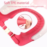 Viziera de Protectie Baie Pentru Copii, Fippy, Model Hipopotam, Dimensiune ajustabila, Durabil, Usor de curatat, Impotriva Samponului, pentru Ochi si Urechi, TPE+PP, 22x21 cm, Rosu - imagine 2