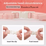 Viziera de Protectie Baie Pentru Copii, Fippy, Model Hipopotam, Dimensiune ajustabila, Durabil, Usor de curatat, Impotriva Samponului, pentru Ochi si Urechi, TPE+PP, 22x21 cm, Rosu - imagine 3