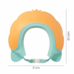Viziera de Protectie Baie Pentru Copii, Fippy, Model Coronita Leu, Dimensiune ajustabila, Durabil, Usor de curatat, Impotriva Samponului, pentru Ochi si Urechi, TPE+PP, 21x20.5 cm, Portocaliu - imagine 10